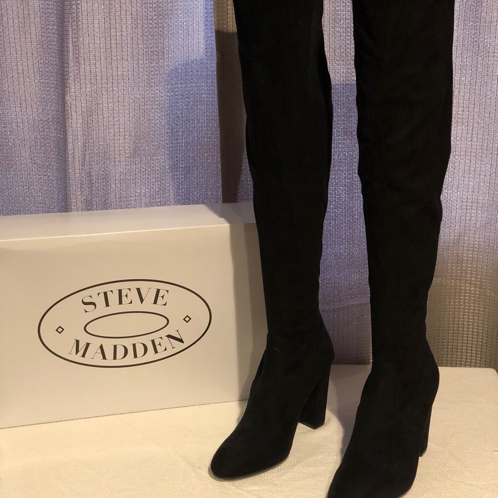 Steve Madden thigh high Emotions suede boot
